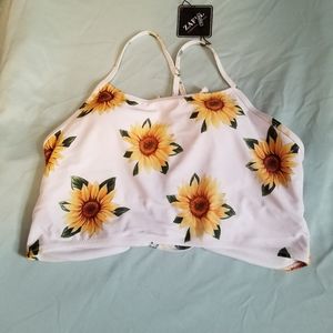 ZAFUL Crisscross Sunflower Bikini Top